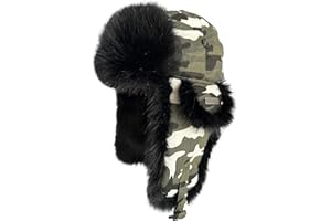 IFURHATAL Winter Trapper Hat for Men Women Russian Faux Fur Winter Hat Ushanka Hat Men Aviator Hat