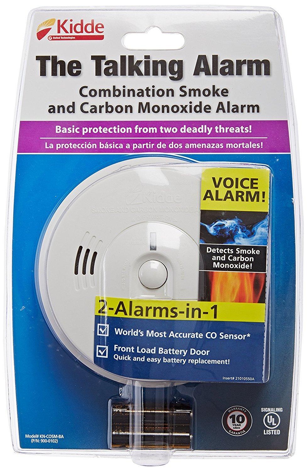 Kidde S Battery Powered Night Hawk Combination Smoke/CO Voice/Alarm Warning  - Combination Smoke Carbon Monoxide Detectors - Amazon.com