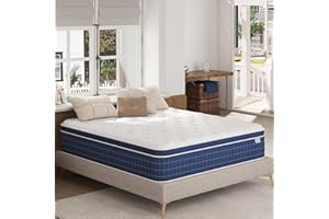EEN EEN SLEEP Queen Mattress(Upgrade Strengthen)12 Inch Hybrid Queen Size Mattresses in a Box, Mattress Queen Size Made of Memory Foam and Individual Pocketed Springs, Strong Edge Support, Medium Firm