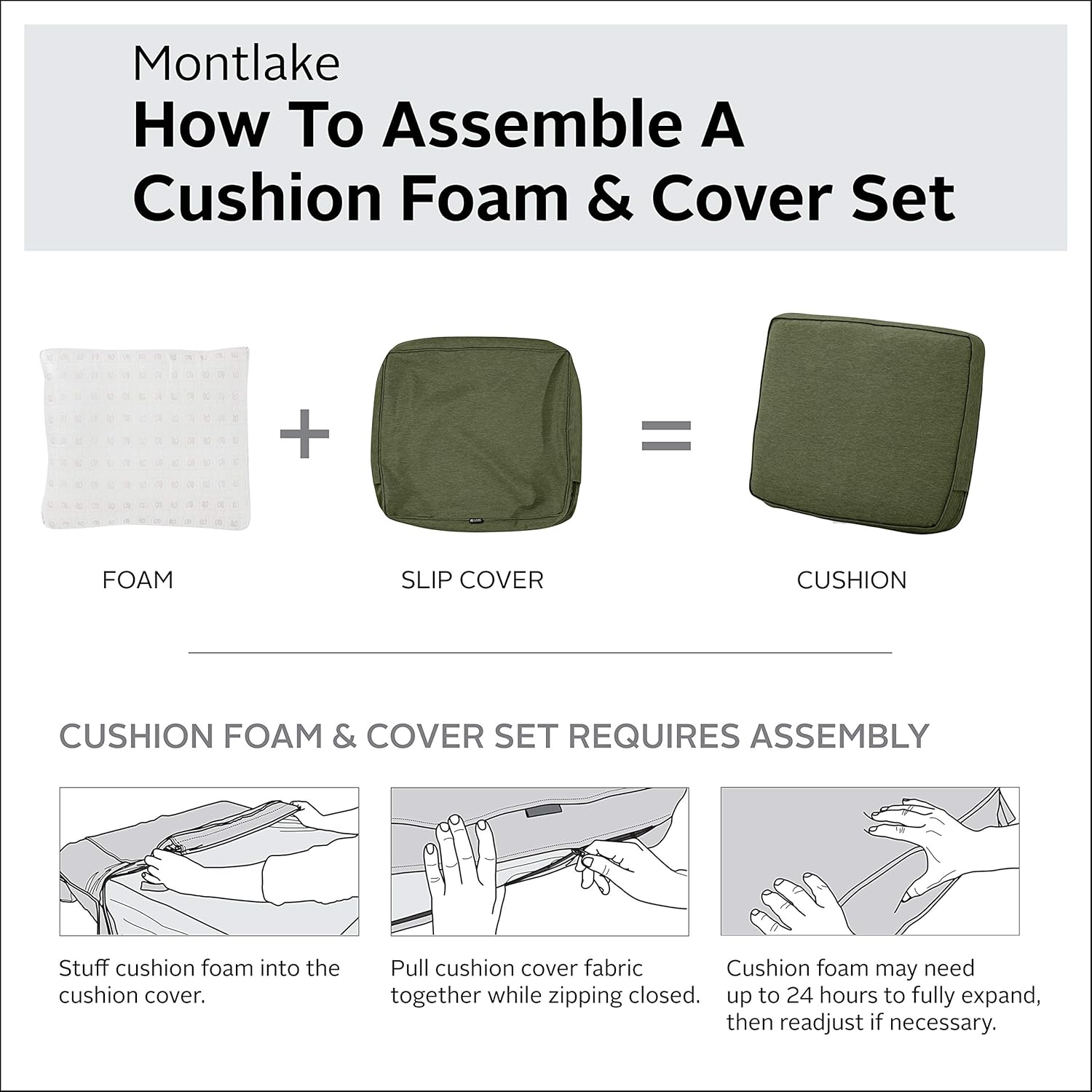 Classic Accessories Montlake Water-Resistant 48 x 18 x 3 Inch Patio Bench/Settee Cushion, Heather Fern Green : Garden & Outdoor