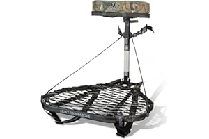 Hawk Mega Combat Hang On Tree Stand, Deer Stand with 24 x 30" Saddle Hunting Platform, Memory Foam Seat, & Safety Harness Sys