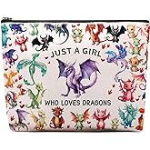 CEASQVAA Dragon Gifts for Women Makeup Cosmetic Bag, Birthday Gifts for Dragon Lover Daughter Friend Sister, Who Loves Dragons Zipper Pouch Bag Purse Accessories Party Favors Decorations Stuff
