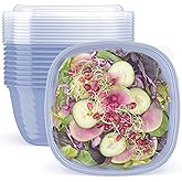Bentgo Prep - 1-Compartment Bowls with Custom Fit Lids - Reusable, Microwaveable, Durable, PFAS & BPA-Free, Freezer and Dishwasher Safe Meal Prep Food Storage - 10 Bowls & 10 Lids (Periwinkle)