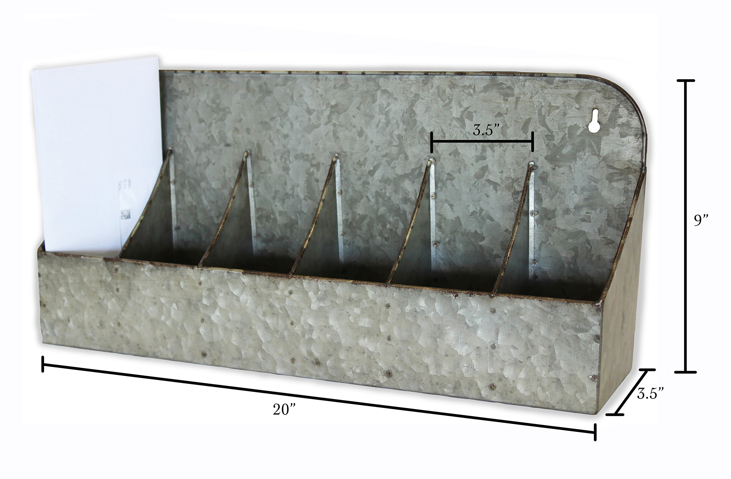 Metal Cubby Shelf, Galvanized Tin, 20 inches (Hanging, Sitting, Desktop