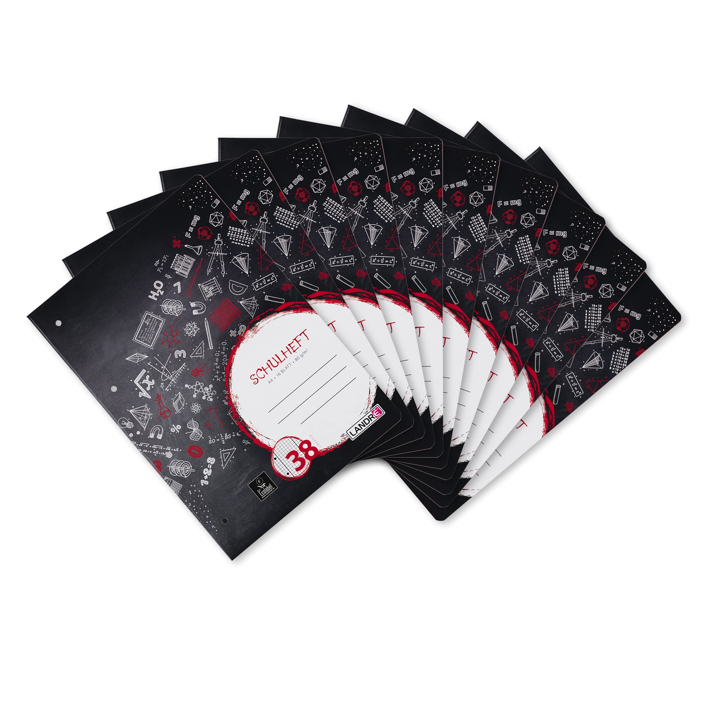 Landre Exercise Book A4 80 g/m² Wood- Writing Paper Pack of 10 16 Blatt