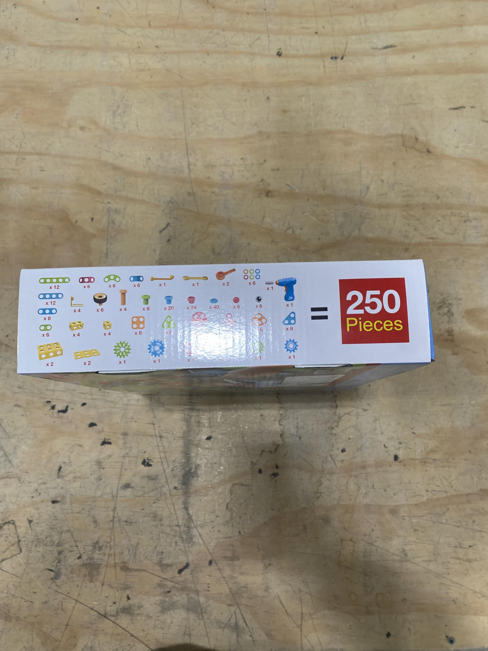 PicassoTiles STEM Learning Toys 250 Piece Building Block Kids Construction Engineering Kit Toy Blocks Children Early Education Playset w/Free IdeaBook, Power Drill, Clickable Ratchet, Age 3+ PTN250