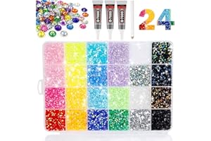 24000Pcs Bedazzling Kit, 24 Colors Resin Jelly Rhinestones for Bedazzling, 3mm Flatback Gems for Crafting, Bedazzle Kit w B70