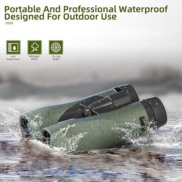 12X50 PROFESSIONAL BINOCULARS FOR ADULTS HIGH POWER WITH PHONE ADAPTER, HD BINOCULARS WITH BAK4 PRISMS, SUPER BRIGHT LIGHTWEIGHT & WATERPROOF BINOCULAR PERFECT FOR BIRD WATCHING, HUNTING, STARGAZING