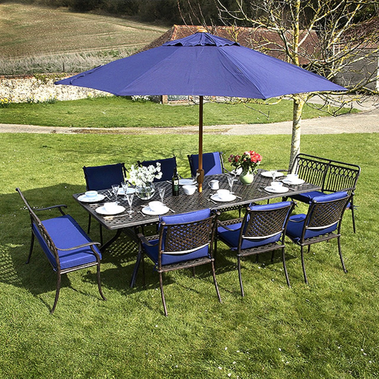Lazy Susan Furniture Madison 300 x 120cm Rectangular 12 Seater Cast