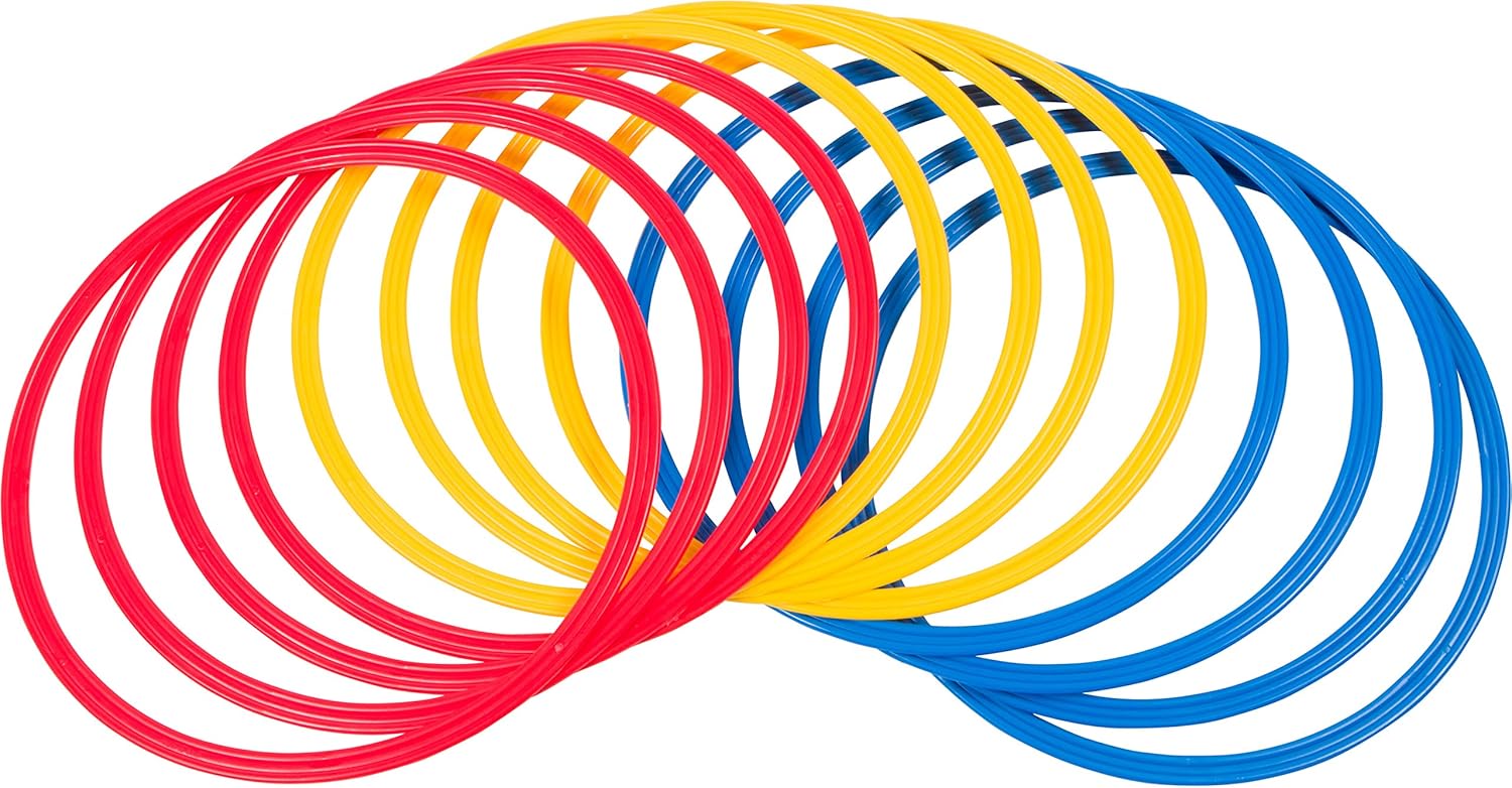 Trademark Innovations Speed and Agility Training Rings (Set of 12), Multi Color, 16-Inch : Speed And Agility Training Equipment : Sports & Outdoors