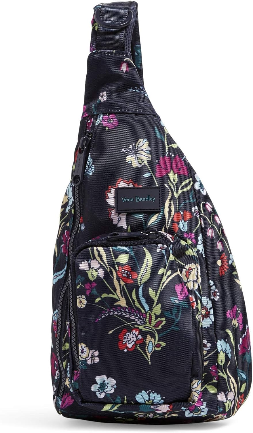 Vera Bradley Women's Recycled Lighten Up Reactive Mini Sling Backpack Bookbag, Itsy Ditsy Floral, One Size: Clothing