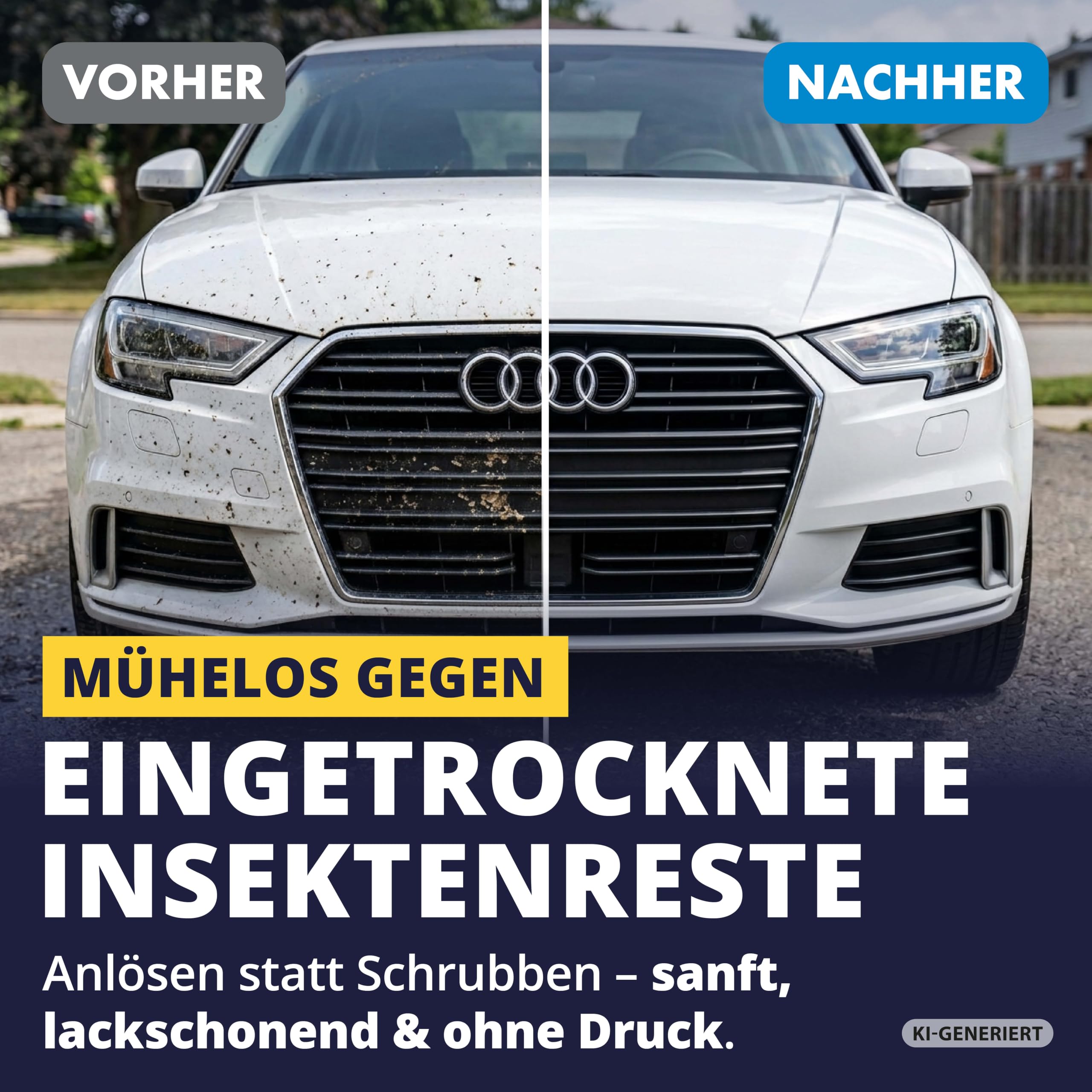 LICARGO Insektenschwamm Auto 3er Set – Mikrofaser-Waben für lackschonende Reinigung – Entfernt Insektenreste, Vogelkot & Baumharz von Glas, Lack & Kunststoff – Fliegenschwamm Auto 13 x 8 cm 2