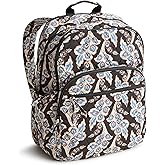Vera Bradley Women's Large Bancroft Backpack - Performance Twill, Calyx + Quill Black, One Size