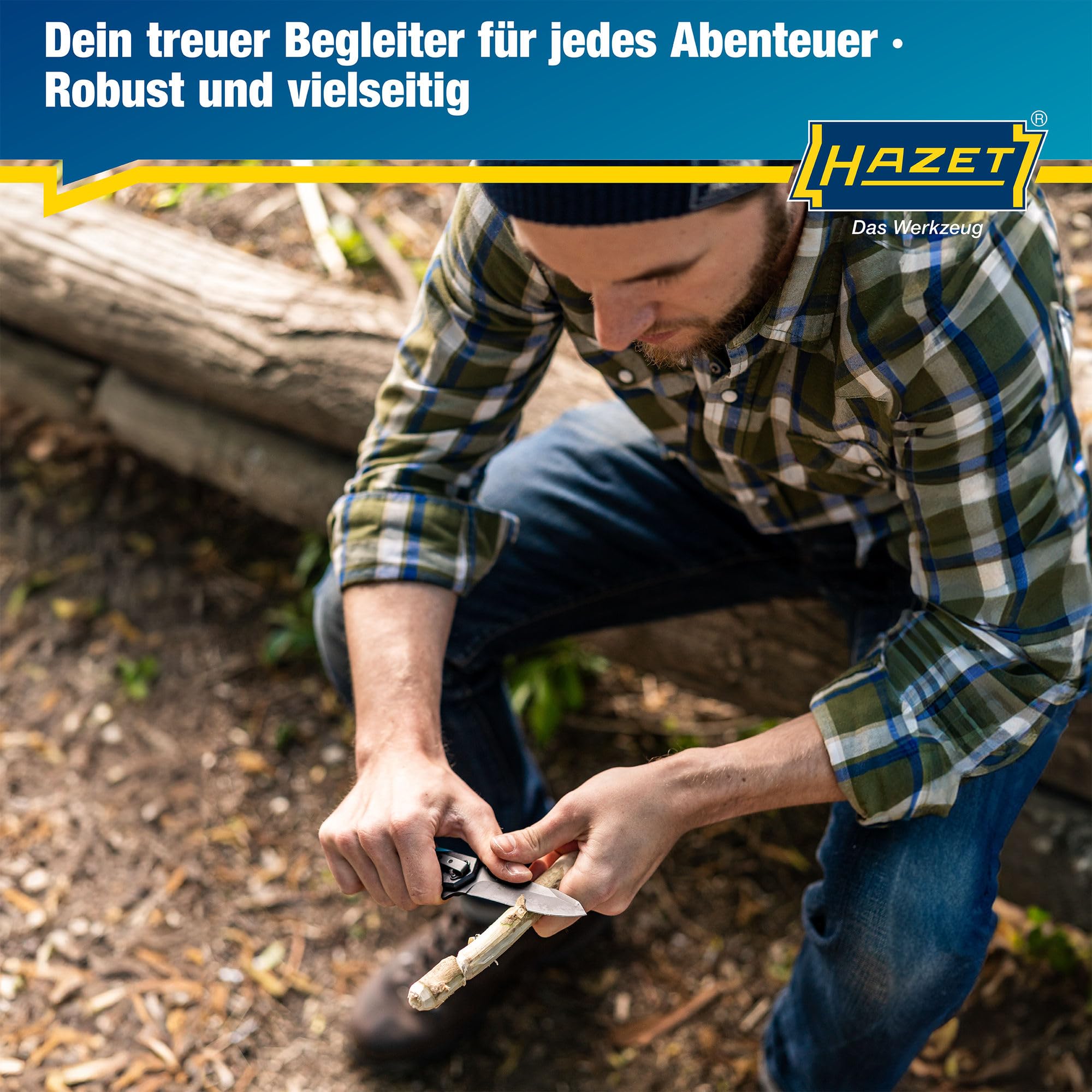 Hazet Klappmesser 2157-3 I Outdoor Taschenmesser mit hochwertiger Edelstahl-Klinge I Aluminium-Griff mit Fingermulden für den Einsatz in Werkstatt, Industrie oder Hobby 6