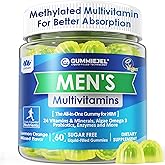 Mens Multivitamins Gummies, Methylated Multivitamin for Men, B Complex, Minerals, Vegan Omega 3, Probiotic, Enzyme, Antioxidants for Men's Complete Daily Support, Sugar Free, Vegan (No Iron) 60 Counts