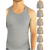 BROOKLYN VERTICAL Mens 6-Pack Tank Tops | Moisture-Wicking Ribbed Lightweight Undershirts