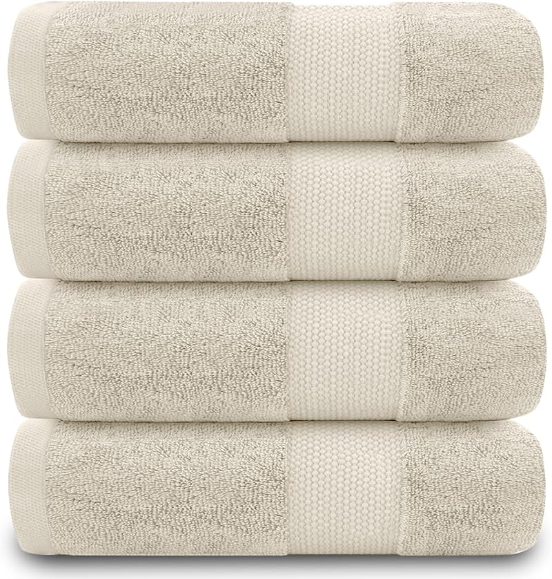 GC GAVENO CAVAILIA Fade Resistant Bath Towels 700GSM Cream 4Pk