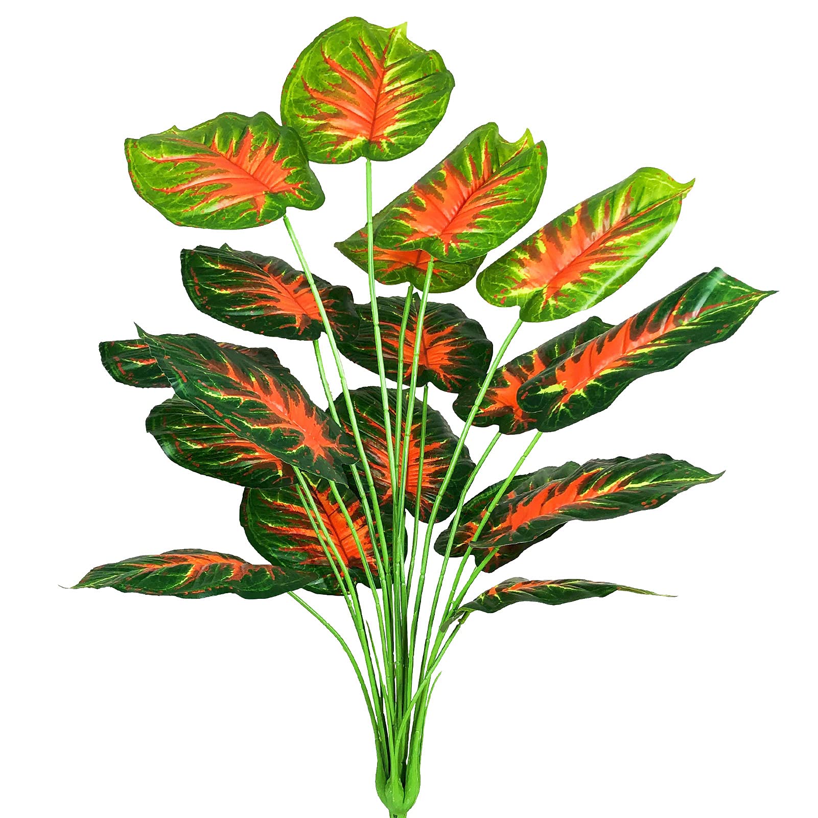 AIVORIUY Artificial Plants Fake Turtle Tree Leaves with Stems 29" Tall Faux Palm Tree Large Imitation Frond Monstera Leaf Tropical Plant Greenery Floral Jungle Party Home Outdoor Garden Decoration
