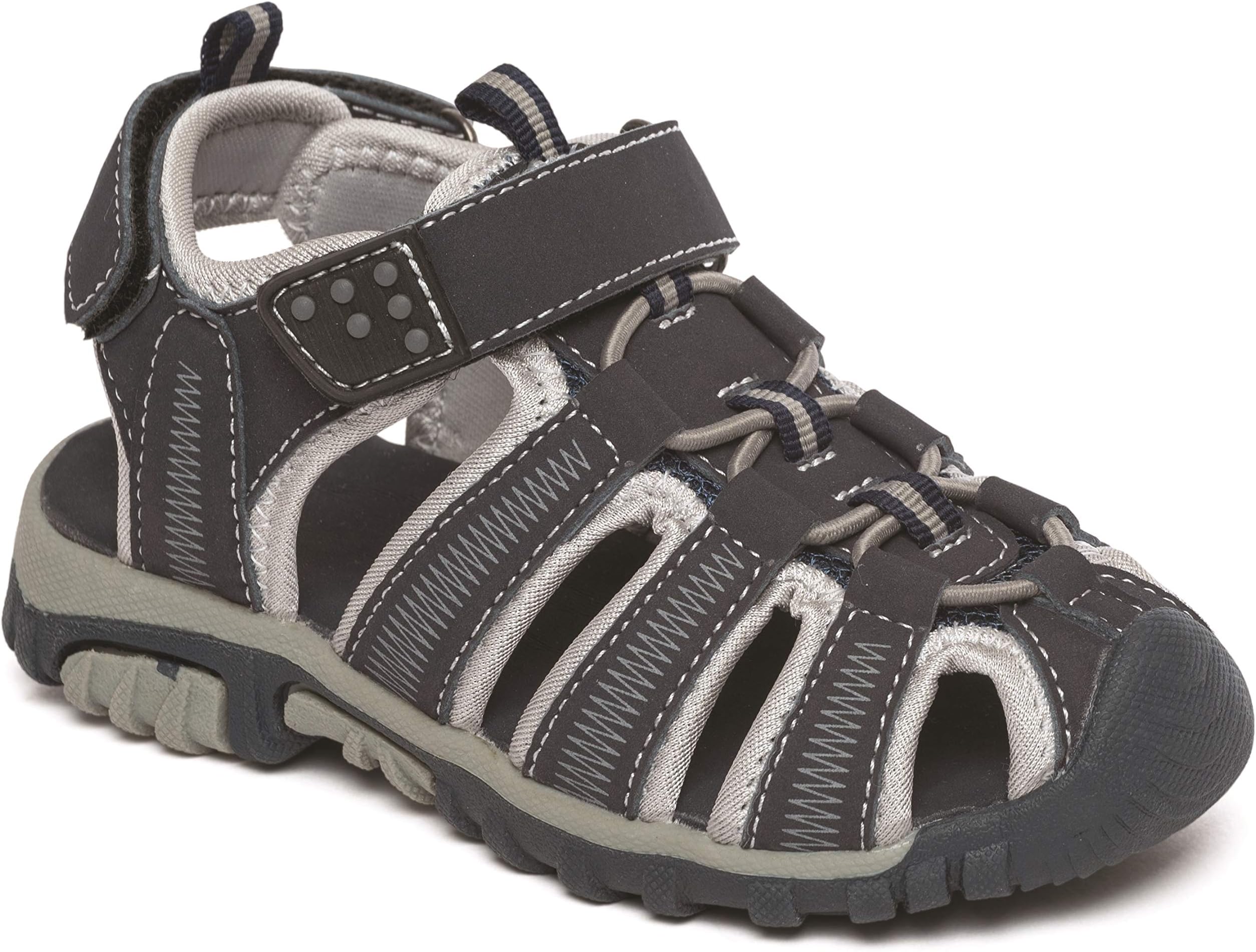 Chatterbox Boys Beach Sandals Size 6 7 8 9 10 11 12 Summer Beach Neoprene Adjustable Breathable Trainers Shoes (UK 10 (Infant), Fisher Navy)