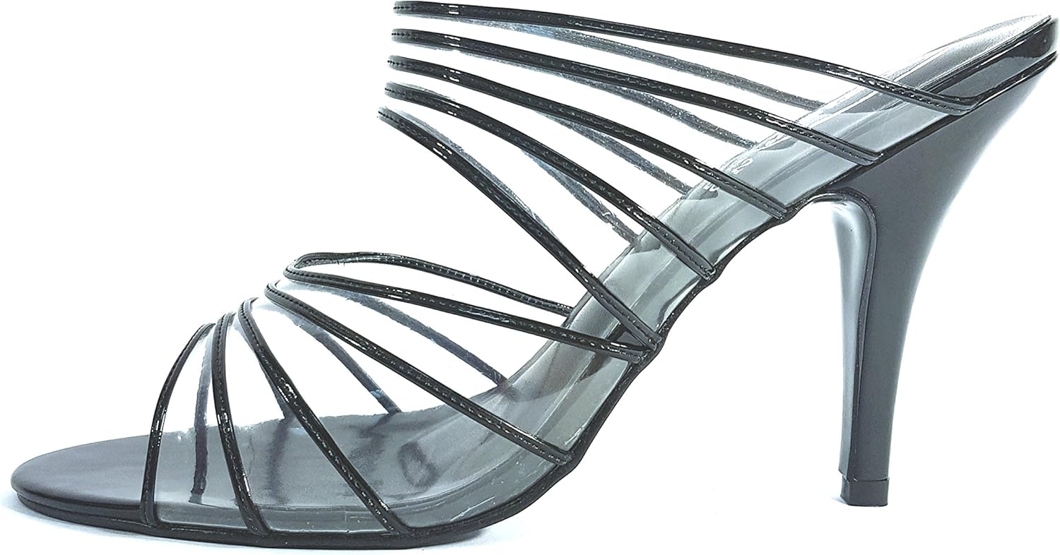 black and clear court shoes