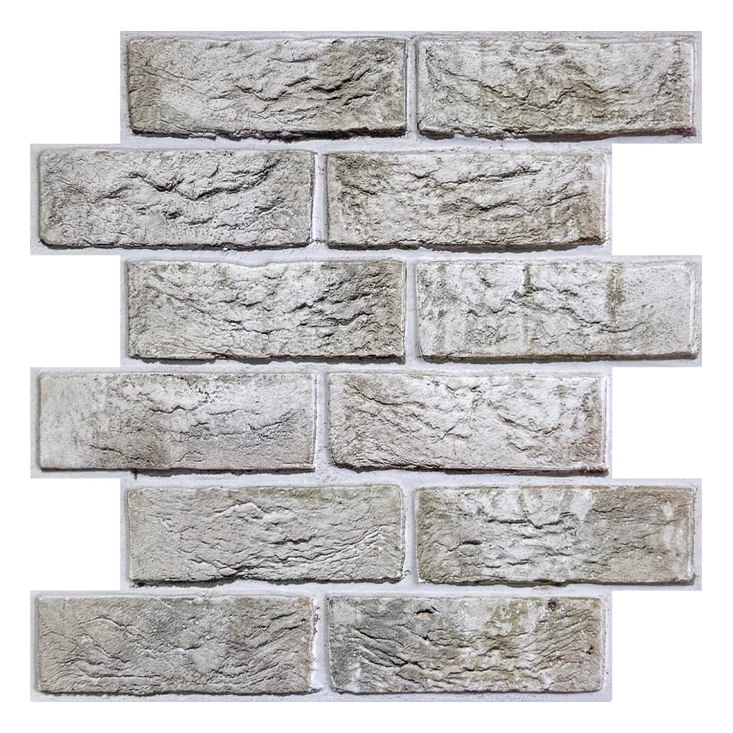 Photo 1 of Commomy 10 Pcs 3D Faux Brick Wall Panels -11.8"X11.8" Small Size Thin PVC Brick Peel and Stick Tiles DIY Self-Adhesive Wall Tile Faux Brick Backsplash for Bedroom, Living Room, Kitchen, Fireplace