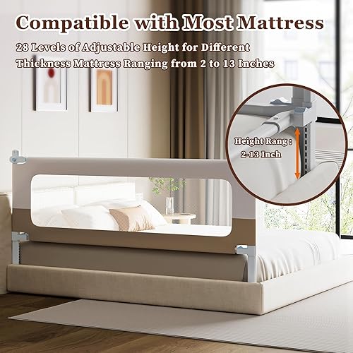 Baby Bed Rail Guard for Toddlers Double Child Lock, Safety Bed