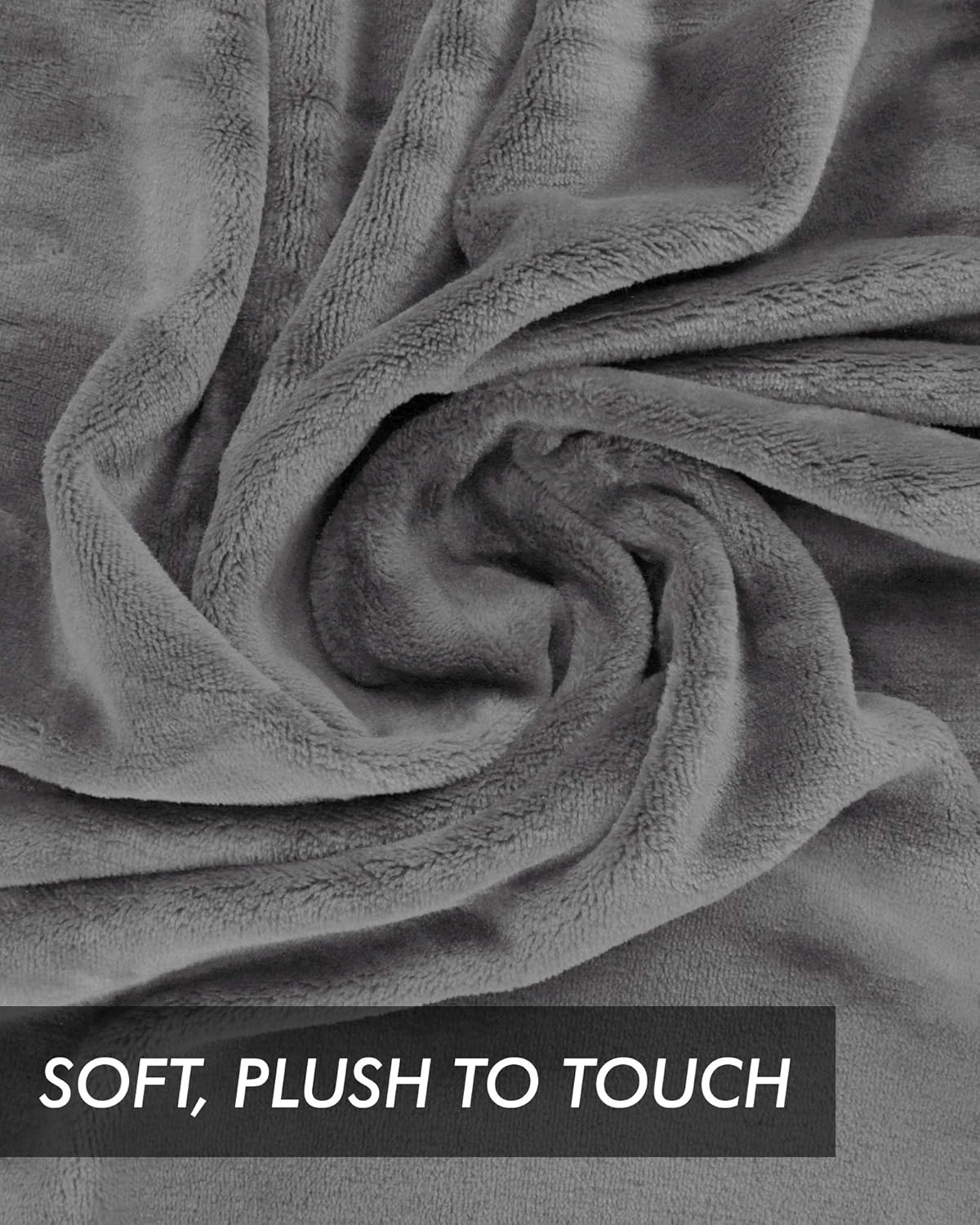 Utopia Bedding Fleece Blanket Throw Size Grey 300GSM Luxury Bed Blanket Fuzzy Soft Blanket Microfiber: Home & Kitchen