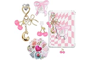 Cute Charms Set for Kindle,Including Dust Plug Charm Type C,USB C,Star Grip Holder,Bling Keychains with Hook,Charms Compatibl