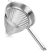 New Star Foodservice 38057 Stainless Steel Reinforced Bouillon Strainer, 10-Inch
