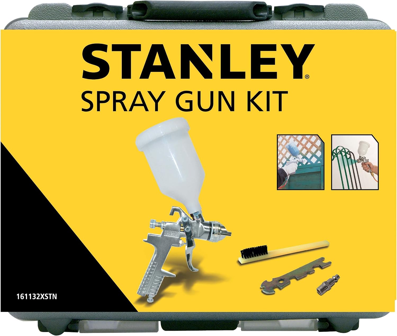 Stanley Tools for Air Compressors Spray Gun Kit Nylon 161132XSTN, Black