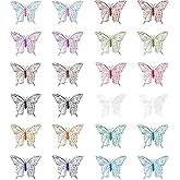 Spritewelry Rainbow Thin Filigree Charms Stainless Steel Teardrop Heart Pendants Metal Flower Leaf Butterfly Charms Etched Metal Embellishments for Earrings Jewelry Making Dream Catchers Crafts