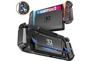 NinABXY for Nintendo Switch 2 Case, [Exclusive 1-Click Joy-Con Release][Kickstand Compatible][Military-Grade Protection] Switch 2 Dockable Case with Ergonomic Grip,Portable for Travel, Cover Accessories