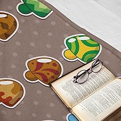 Ambesonne Brown Throw Blanket, Colorful Toadstools