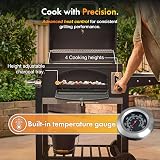 VonHaus Charcoal BBQ XL Portable Grill with Warming Rack & Smoke 2 in 1 view 3