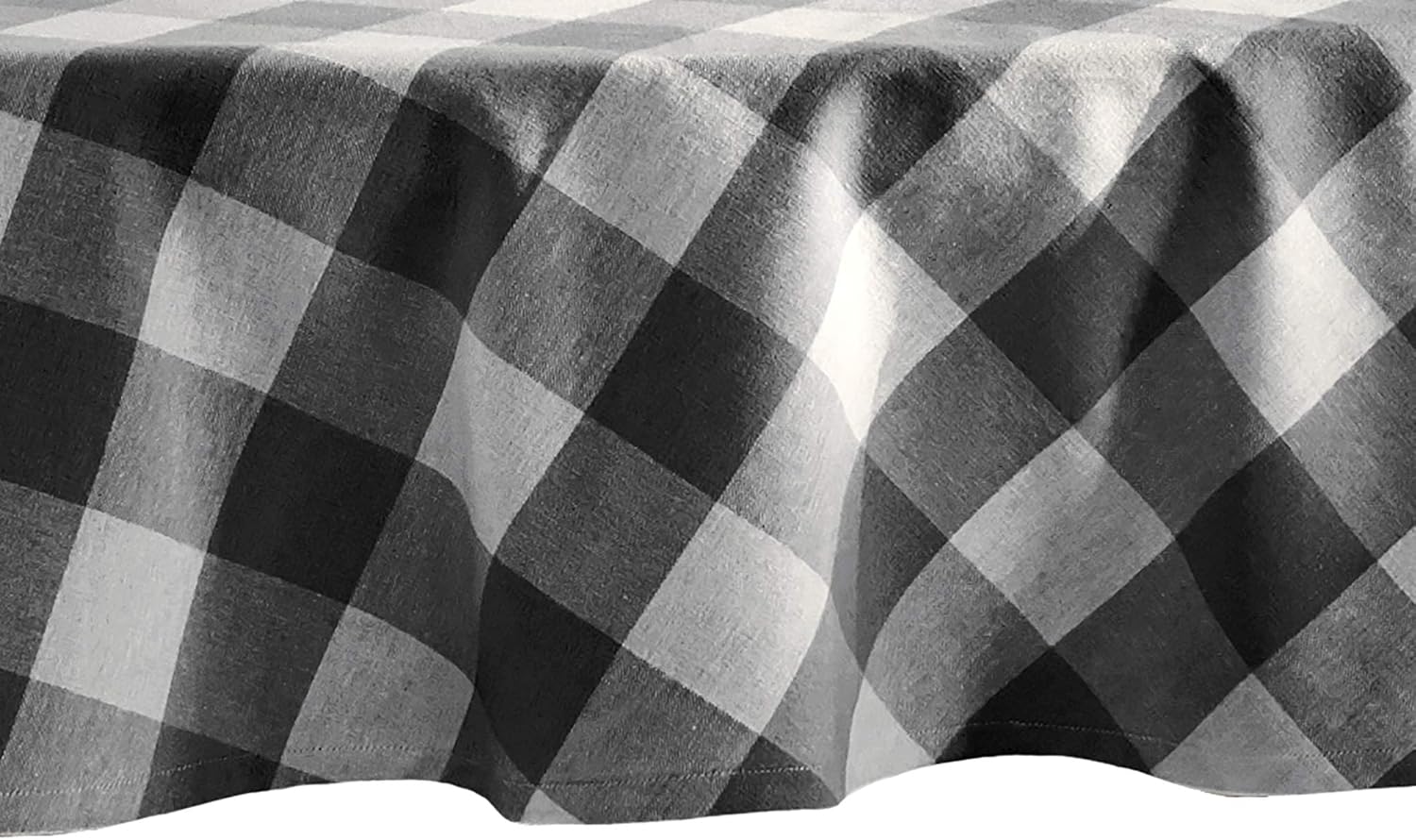 Best black and white plaid table cloth