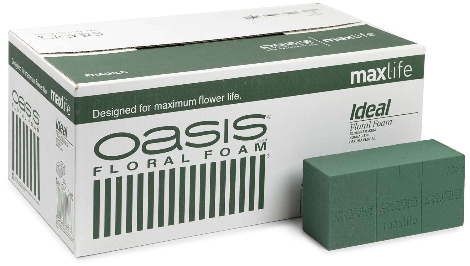 OASIS IDEAL WET FLORAL FLORISTRY FOAM MAXLIFE BRICK BLOCKBOX OF 20