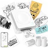 TYPONOS Mini Sticker Printer, PM230 Print Pod with 3 Rolls Paper, White