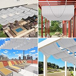 SunnyRoyal Light Grey 4'x36' Retractable Pergola