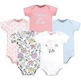 Hudson Baby Infant Girl Cotton Bodysuits, Vintage Blossom, Newborn