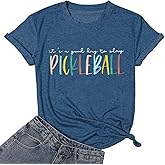 COLORFUL BLING Women's Pickleball T-Shirt, Teal, Short Sleeve, Regular Fit, Crew Neck, Stretchable Cotton Blend