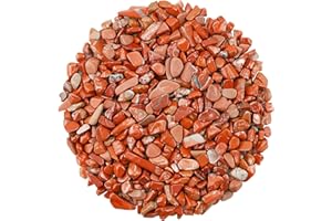 ZHIYUXI Red Jasper 1lb Crystal Chips Bulk Fish Tank Decorations Aquarium Rocks Gravel Vase Filler Stones Crystals for Candle Making Witch Kit Gravel for Plants Quartz Sand Gemstone Terrarium Supplies