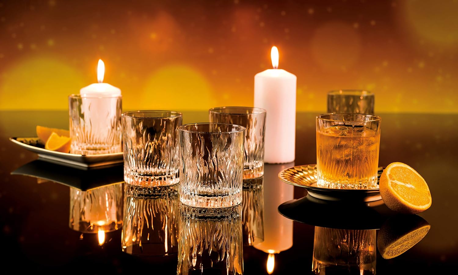 RCR 24849020006 Fire Crystal Short Whisky Water Tumblers Glasses, 240 ml, Set of 6 - Image 4