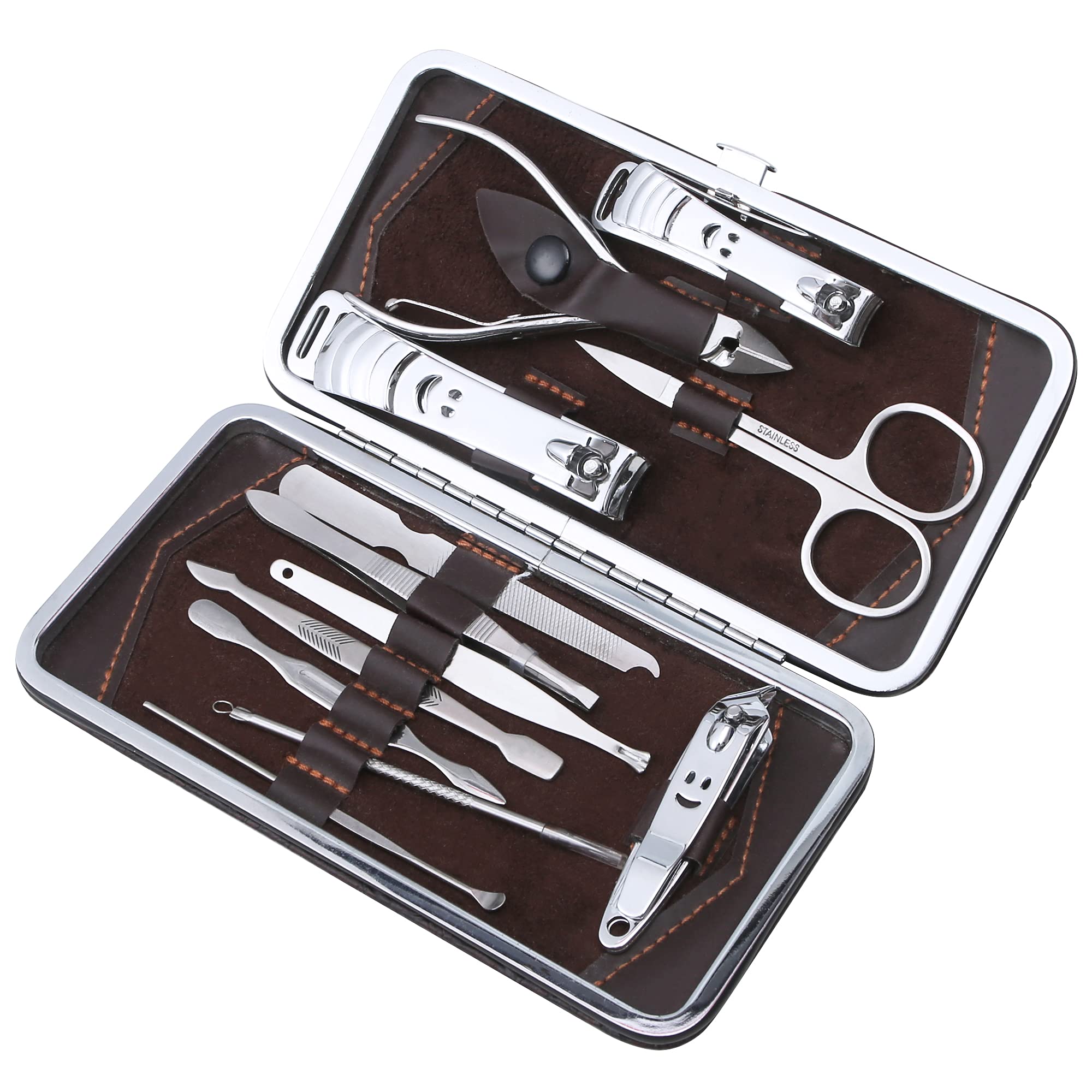 12Pcs Nail Care Kit Cutter Clippers Manicure Pedicure Tool Cuticle Unisex Travel