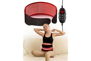 Red Light Belt with 600 High-Density LEDs & Infrared Light, 5 Intensity Levels, 6 Timer Settings, Handheld Controller, Flexib