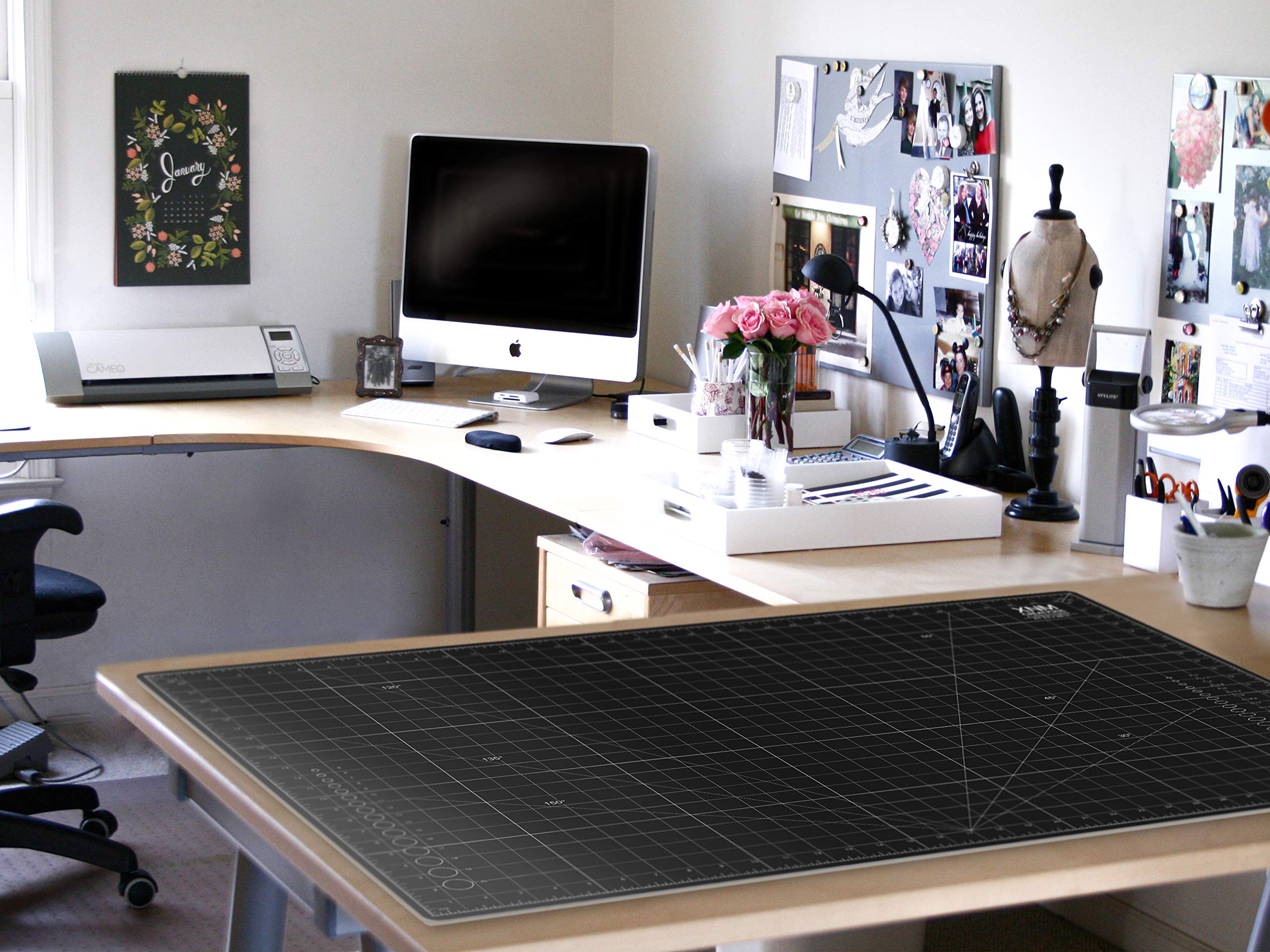 XNM Creations Premium Self Healing Cutting Mat - 36 Inches by 48 inches - A0-3 Layer Quality PVC Construction - Dual Sided, Imperial and Metric Grid Lines - Perfect for Cutting, Sewing, and Crafts