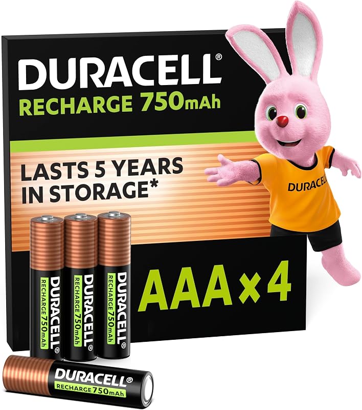 Rechargeables Piles AAA (Lot de 4) 1.2V, 750 mAh, NiMH