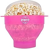 POPCO Silicone Microwave Popcorn Popper with Handles, Silicone Popcorn Maker, Collapsible Bowl Bpa Free and Dishwasher Safe -