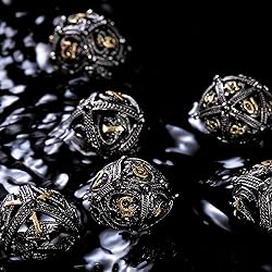 Metal DND Dice Set - Unique Round Hollow Orb Design