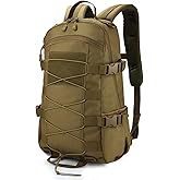 25L Hiking Backpack Small Tactical Backpack Daypack Camping Trekking Hunting Molle Pack for Men Women, Khaki