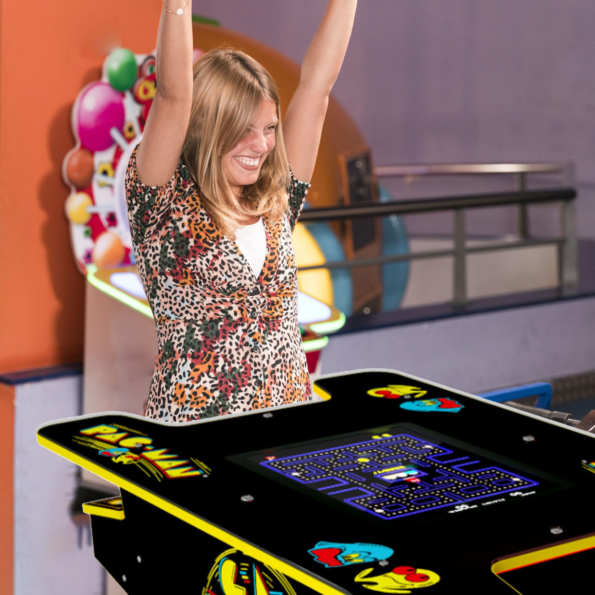 Arcade1Up Pac-Man Head-to-Head Arcade Table, Black Series, 17